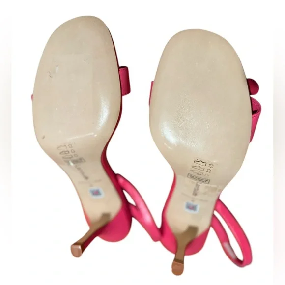 Larroudé Hibiscus Hi sandal sling back stiletto heel leather floral Pink shoe